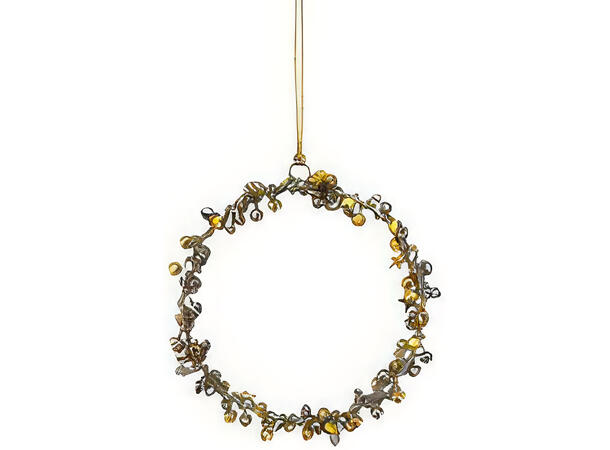 Krans gull metall 14x1,5x14cm 