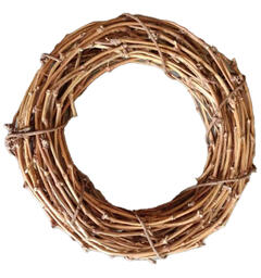 Krans lys brun flettet bambus 40x40x9cm