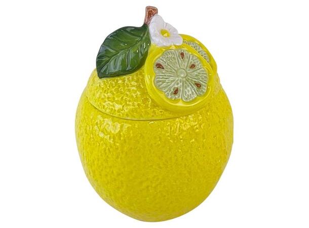 Krukke sitron gul keramikk 10,5x14,5cm Forpk 6stk 