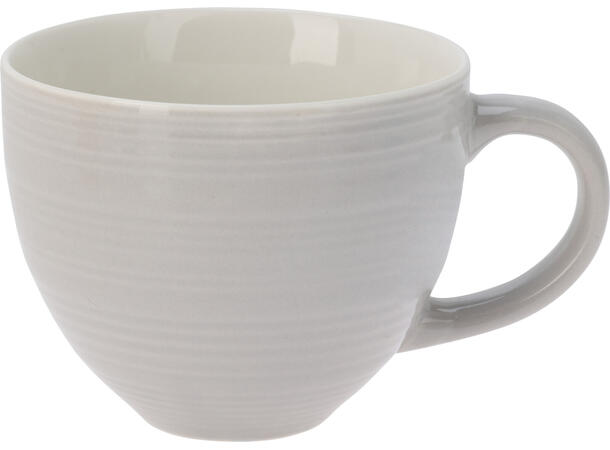 Krus jumbo porselen 11x9,5cm 6ass 520ml To-farget med pregede striper 