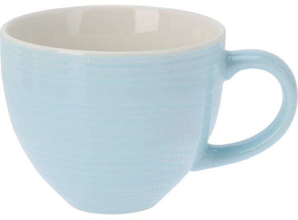 Krus jumbo porselen 11x9,5cm 6ass 520ml To-farget med pregede striper 