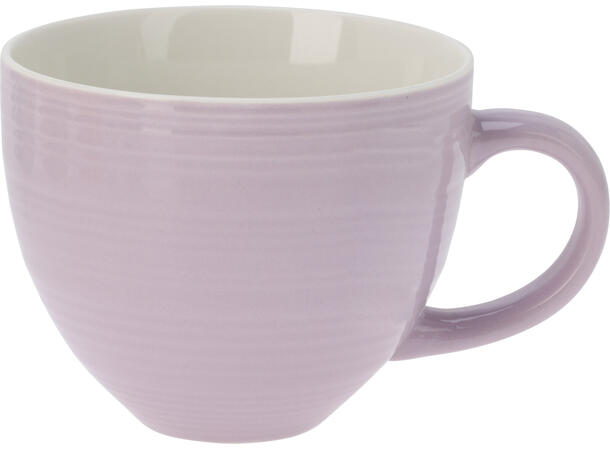 Krus jumbo porselen 11x9,5cm 6ass 520ml To-farget med pregede striper 