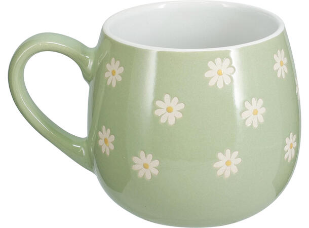 Krus m/preget blomster 450ml 4ass 9x11cm 