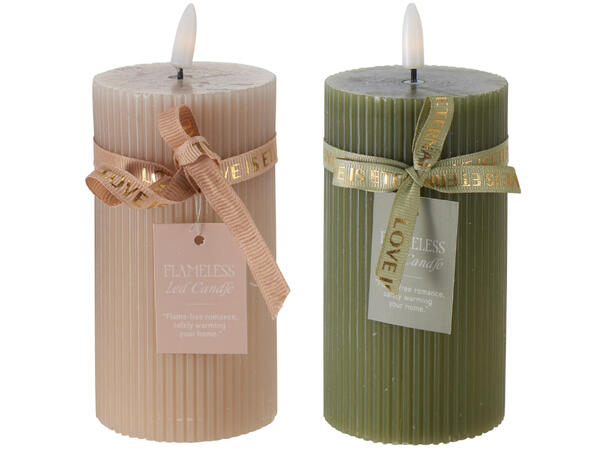 Kubbelys LED stripet 7x13cm 3ass Batteri 2xAAA ikke inkl Timer 8/16t 