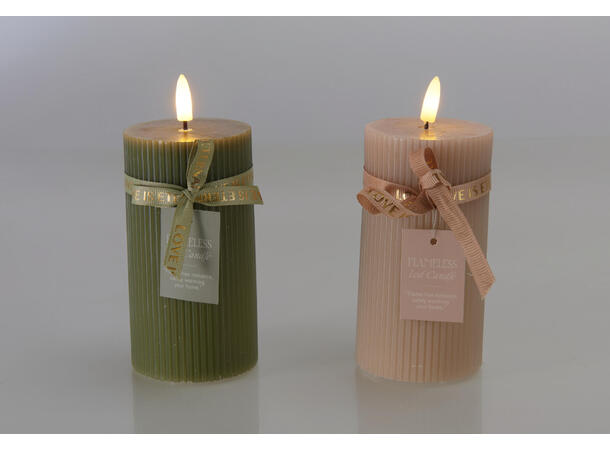 Kubbelys LED stripet 7x13cm 3ass Batteri 2xAAA ikke inkl Timer 8/16t 