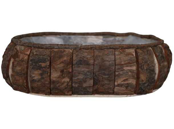 Kurv blomsterpotte tre m/plast 27x18x8cm 