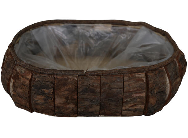 Kurv blomsterpotte tre m/plast 27x18x8cm 