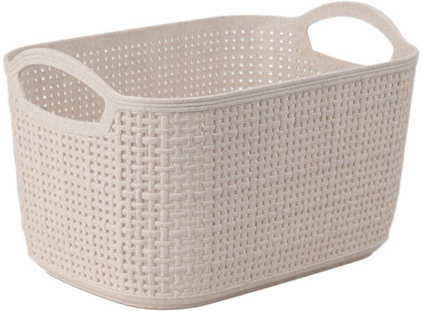 Kurv sand vevd design PP 24x16x14cm 
