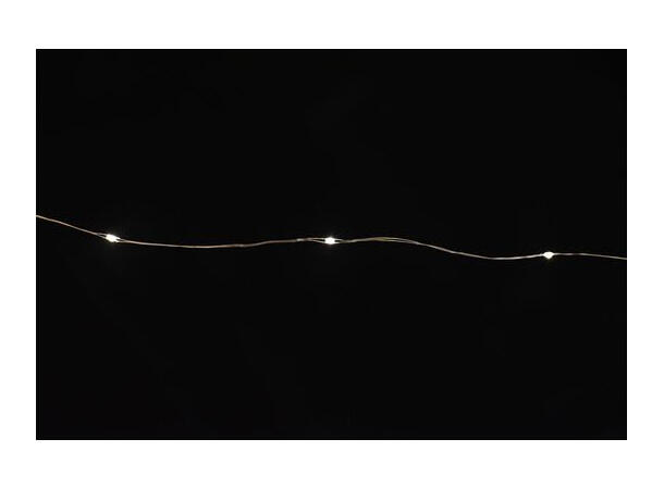 LED Lyslenke 20 varmhvit 190+30cm Batteri: 2xAA. Timer 6t på/18t av 