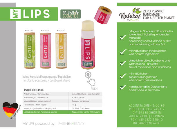Leppepomade My lips peppermynte Display 36stk 10g Håndlaget 
