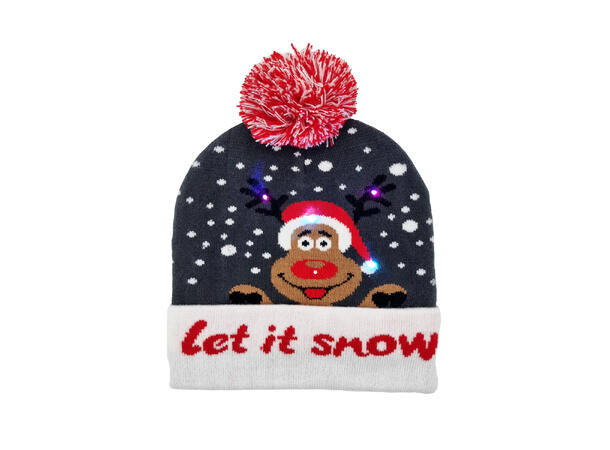 Lue Blå/rød Snow Akryl Onesize m/LED Forpk 6stk Batteri CD2032 inkl 