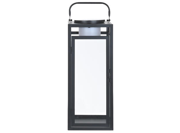 Lykt Solar sort metal glass 17x17x41cm 