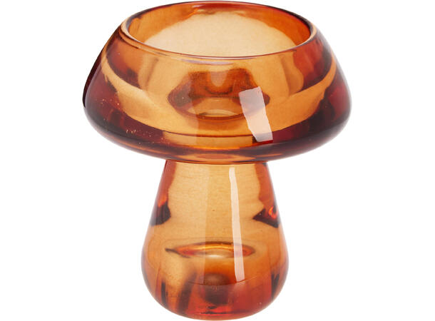 Lysestake glass soppform 8x8x8,8cm 3ass 