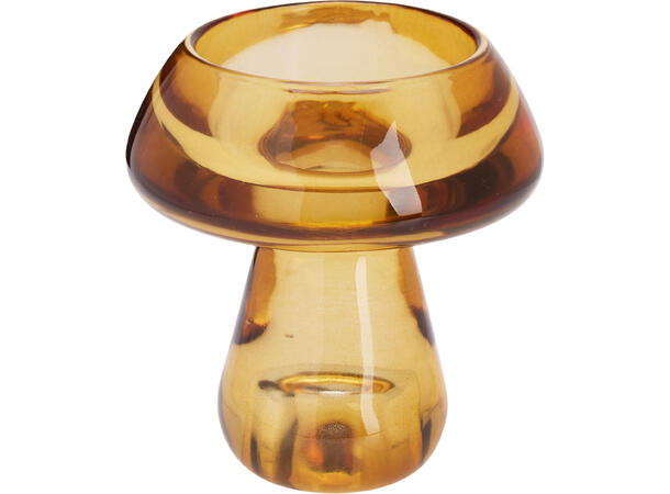 Lysestake glass soppform 8x8x8,8cm 3ass 