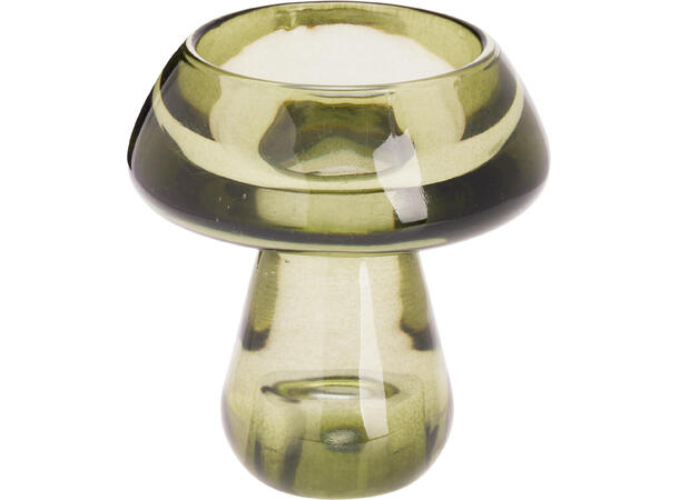 Lysestake glass soppform 8x8x8,8cm 3ass 