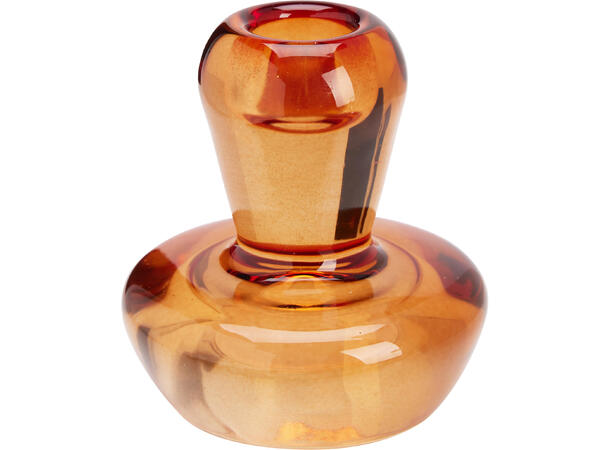 Lysestake glass soppform 8x8x8,8cm 3ass 