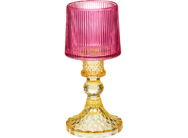 Lysestake til telys glass 8x17,5cm 3ass 