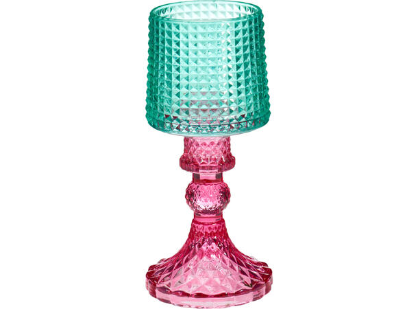 Lysestake til telys glass 8x17,5cm 3ass 