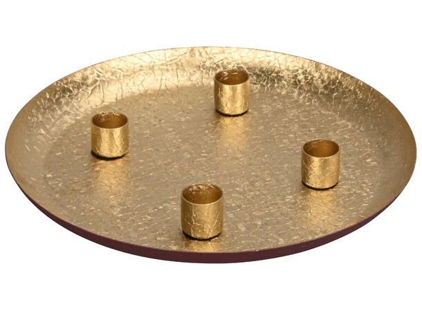 Lysfat burgunder 4 magnetlysestaker 25cm 