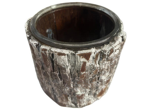 Lysglass med tre på utsiden 12,5x12,5cm 