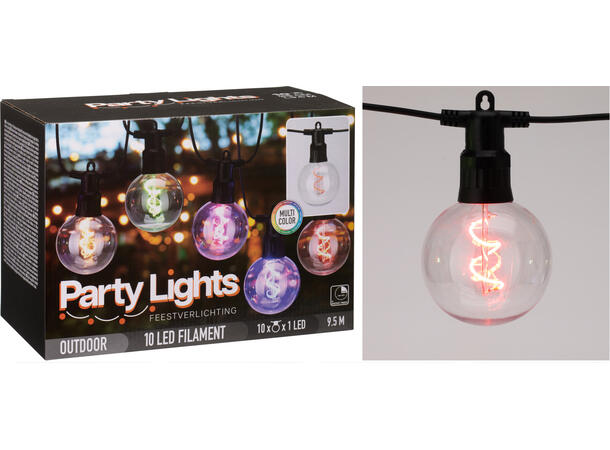 Lyslenke 10stk LED 10m 8x11cm flerfarget 