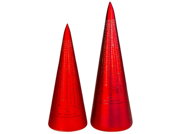Lyslykt LED Det lyser... Rød kjegle 30cm Batteri: AAAx3 T: 6/18t 20LED 