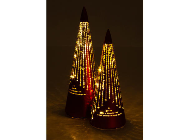 Lyslykt LED Det lyser... Rød kjegle 30cm Batteri: AAAx3 T: 6/18t 20LED 
