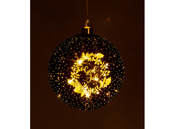 Lyslykt LED Julekrans brun rund 15cm Batteri: AAx2 Timer 6/18t 15 ledpærer 