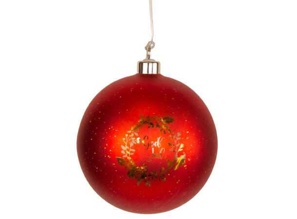 Lyslykt LED Julekrans rød rund 12cm Batteri: AAAx3 Timer 6/18t 10 ledpærer 