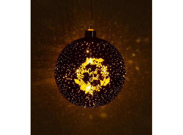 Lyslykt LED Julekrans rød rund 12cm Batteri: AAAx3 Timer 6/18t 10 ledpærer 