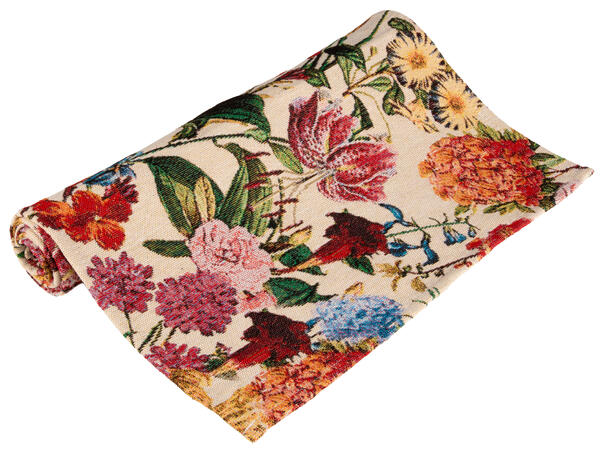 Løper Jaquard blomstret 33x100cm 40% bomull. 60 % polyester 
