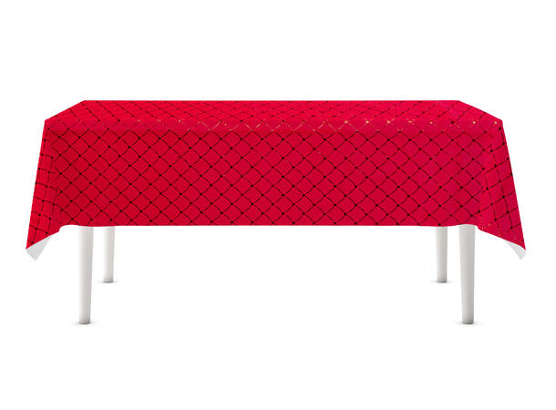 Løper rød diamantprint fløyel 45x150cm Velurpolyester 