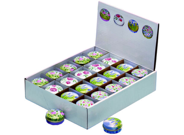 Metallboks pilleboks Spring Diam:4x2cm Display 40stk 