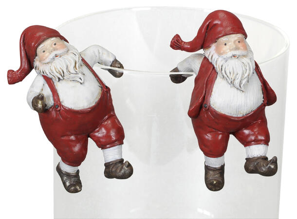 Nisse rød-hvit kantpynt 9,5cm 2ass 