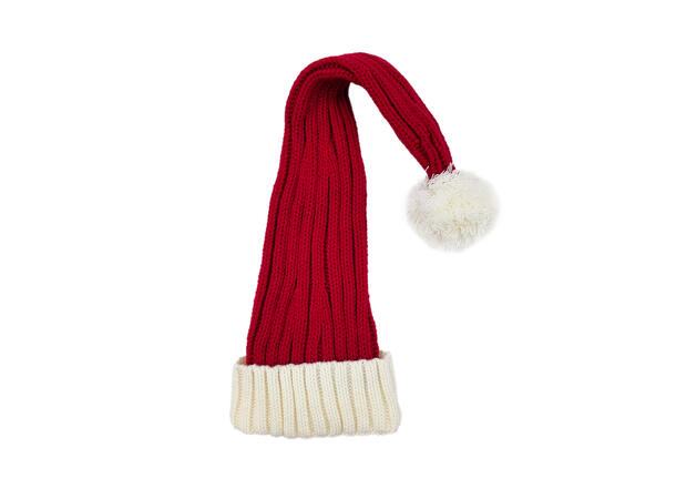 Nisselue ribbestrikket Rød m/hvit 65cm 