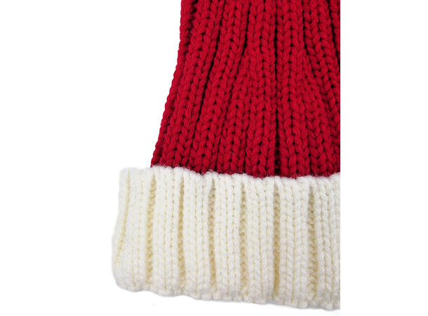 Nisselue ribbestrikket Rød m/hvit 65cm 