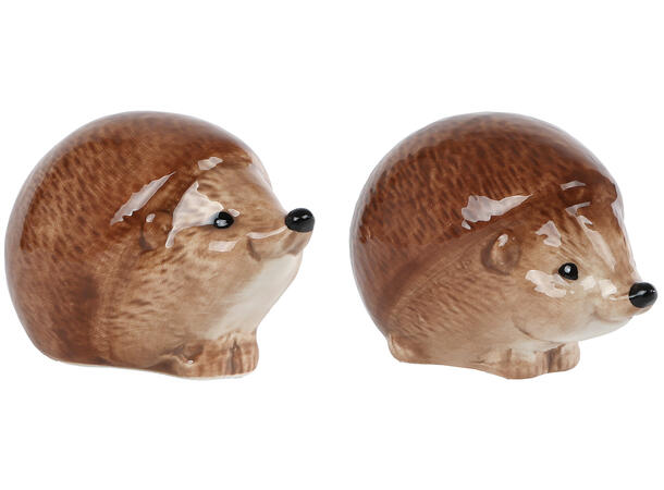 Pinnsvin brun keramikk 10,5x7x6cm 2ass 