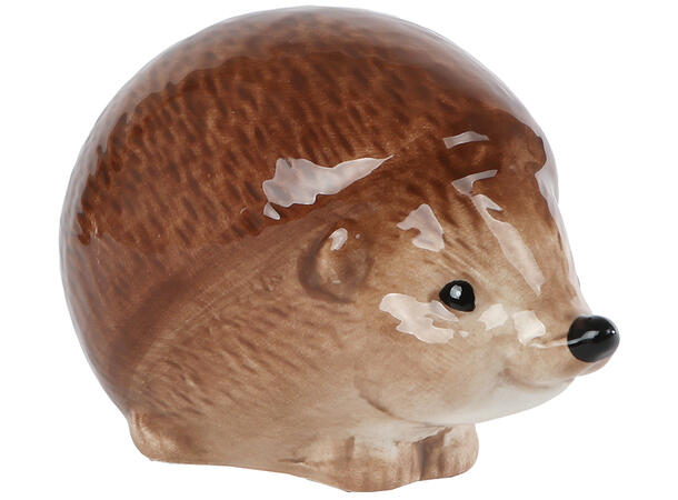 Pinnsvin brun keramikk 10,5x7x6cm 2ass 