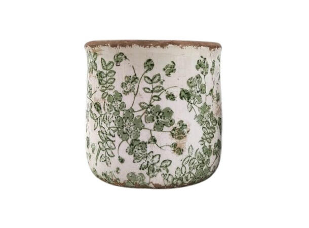 Potte eukalyptus grønn keramikk 15x14 cm 