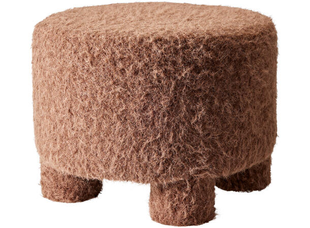 Puff brunt teddystoff Tre 40x29cm Polyester Furu 