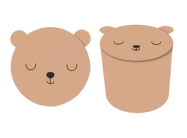 Puff mdf/polyester m/lokk 31x35cm 3ass Dyremotiv: katt, bjørn, koala 