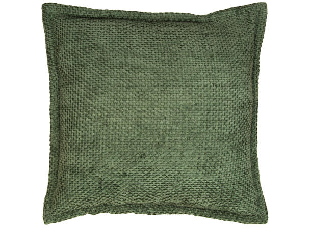 Pute 45x45 m/trekk vevd cord grønn Pute fjær/dun 780gram fyllvekt 