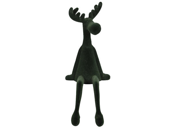 Reinsdyr sittende kant grønn 11x30cm 