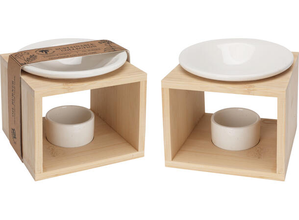 Røkelse stativ tre/keramikk 11x8, 5cm Forpk 12stk Brenner til røkelse 