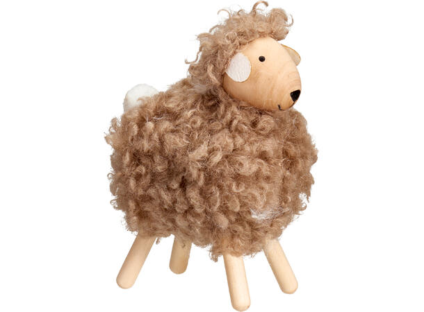 Sau stående tre og polyester 13cm 3ass Forpk 12stk Vekt 120gr 