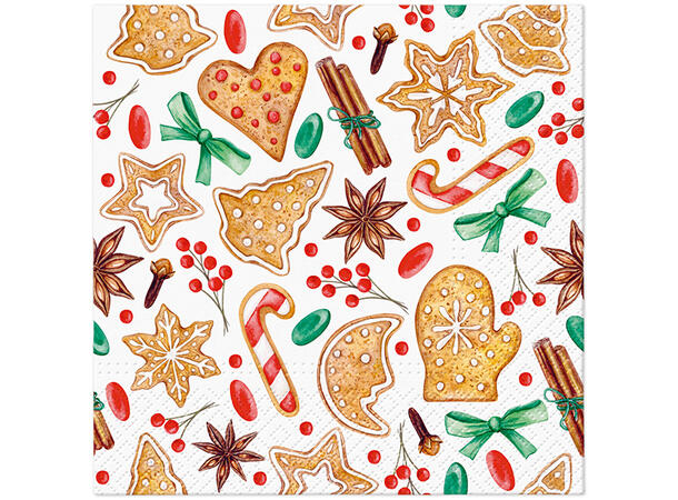Serviett Cozy Cookies Lunsjserviett 20 stk 3-lags 33x33cm 