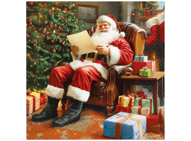 Serviett Julenisse ønsker Lunsjserviett 20 stk 3-lags 33x33cm 