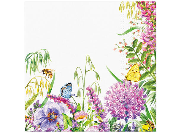 Serviett Wildflowers Frame Lunsjserviett 20 stk 3-lags 33x33cm 