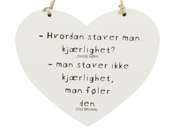 Skilt hjerte lite Stave kjærlighet..Ole 13x11cm Metall 