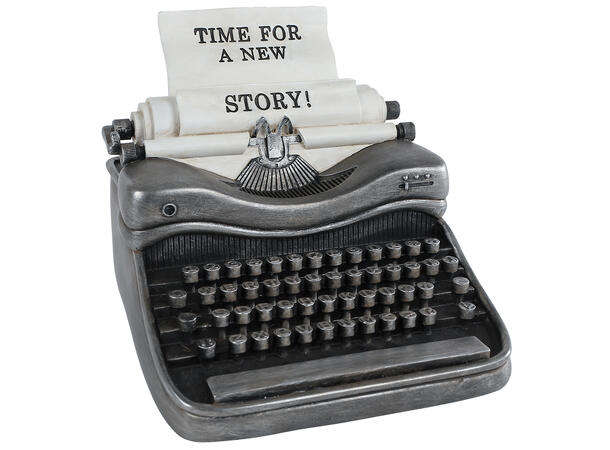 Skrivemaskin antikk svart 17x19x15cm Polystone 